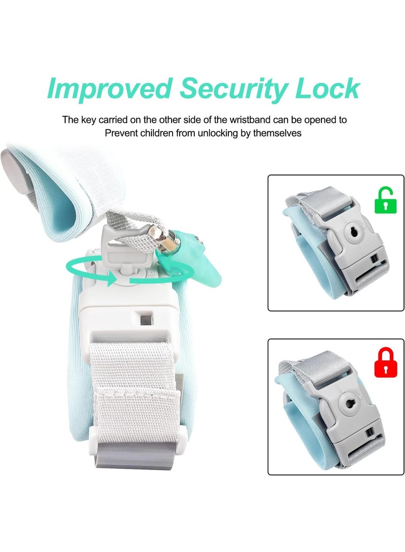 سوار معصم أمان للأطفال بطول 1.5 متر - سوار متين مضاد للضياع للأطفال الصغار، أساور آمنة مريحة وقابلة للتعديل لمنع الأطفال من الضياع - (اخضر فاتح) - Image 3